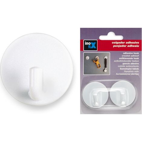 Crochet Adhesifx2 Rond Blanc        - Inofix (1/3)