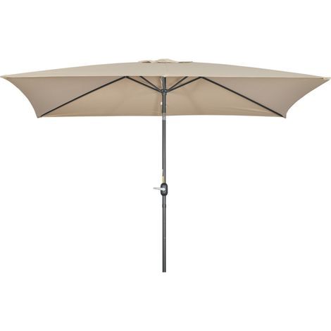 Rechteckiger, neigbarer Sonnenschirm, Aluminium und hochdichtes Polyester, 3 x 2 m, Khaki
