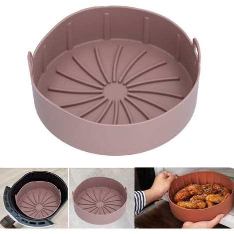 Panier réutilisable pour friteuse électrique en silicone, plateau de cuisson 19 cm, accessoire de cuisine durable (1/5)