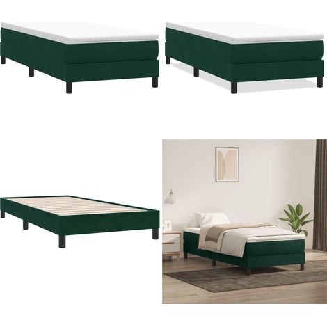 vidaXL Sommier à lattes de lit sans matelas vert foncé 90x210 cm (1/5)
