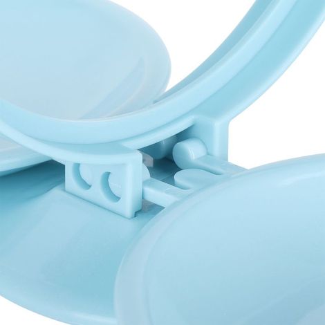 Corbeille à Fruits à Plateaux Multiples et Plaque Portative Dépliante avec Base, PP, Bleu, Double Étages pour Décor Salon, Kitchen et Boutique, Stockage Snacks et Desserts Facile (1/5)