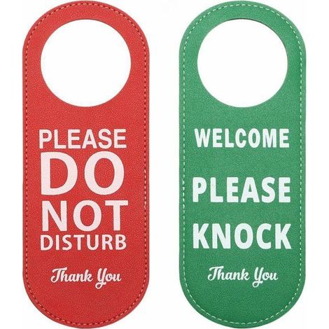 Türschild „Bitte nicht stören, bitte klopfen“ – 22,5 x 8,5 cm – Rot + Grün (1/5)