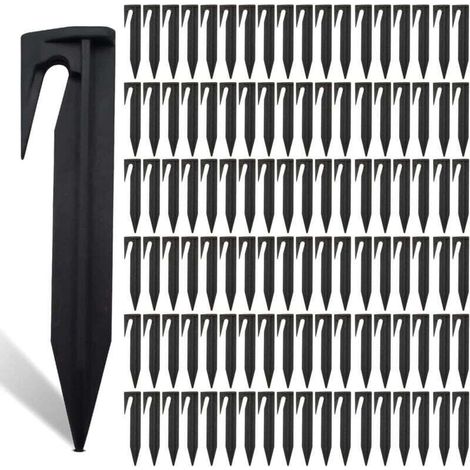 Lot de 100 Piquets De Fixation Pour Câbles Périphériques, Piquet Fil Robot Tondeuse, Accessoires Pour Tondeuses à Gazon Robot, Crochet Pour Robot Tondeuse, Câble De Délimitation (1/4)