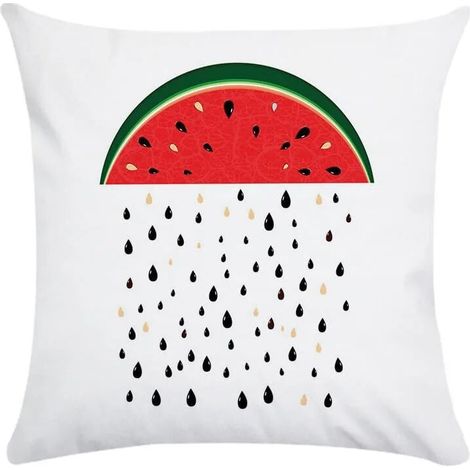 Taie D'oreiller Coton Lin - Imprimé Fruit Peinture à l'huile - Double Face - Pour Canapé Lit Bureau Voiture - 40x40 cm (1/5)