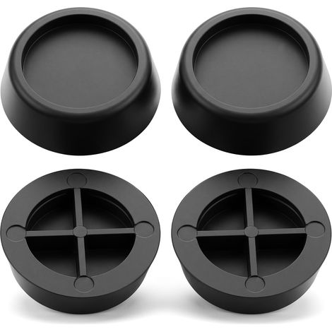 Patins Anti-Vibrations en Caoutchouc Noir pour Machine à Laver et Sèche-Linge – Amortisseur de Bruit et Protection du Sol – Support Antidérapant Universel pour Lave-Linge et Meubles – Lot de 4 (1/5)