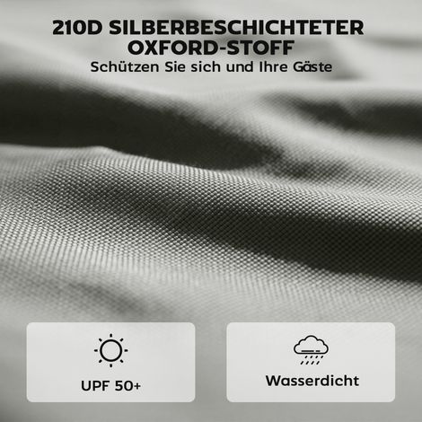 3 pièces panneaux latéraux à fermeture éclair pour tonnelle 3 x 3 m, gris clair (1/4)