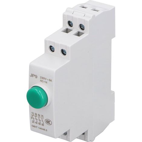 Interrupteur à Bouton-poussoir AC230V 2NO 2NC pour Rail Din, Contrôle de Ligne électrique pour Contacteur de Démarreur Magnétique, avec Clignotants LED (GREEN) (1/5)