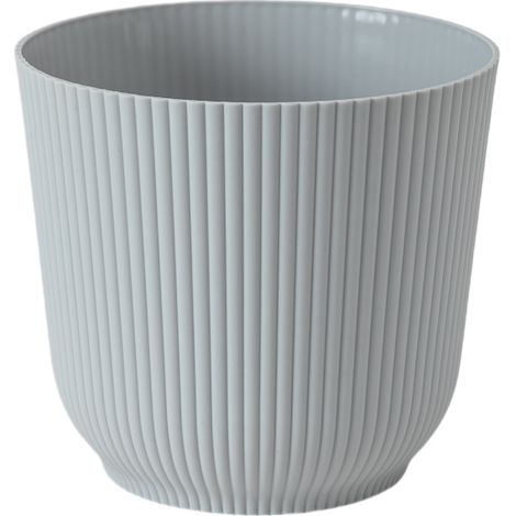 Lot de 1 pots de fleurs mats, en plastique décoratif, pour plantes, gris, 14cm12.8cm