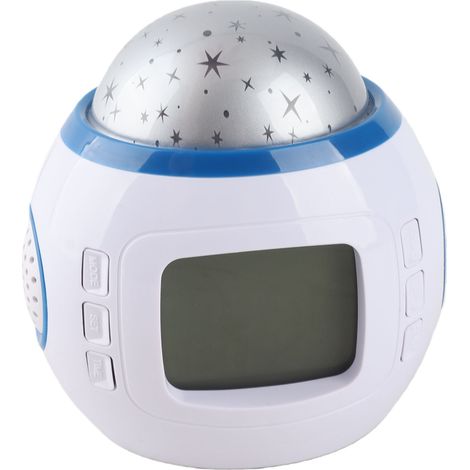 Projecteur de ciel étoilé, réveil musical LED multifonction avec calendrier, affichage de la température et veilleuse - Cadeau pour enfants (1/5)