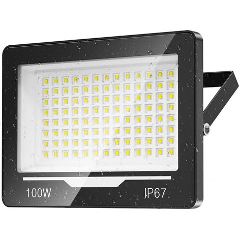 1 Projecteur LED Extérieur 100W,10000LM Blanc Froid,Lampe IP67 Étanche,Jardin Terrasse