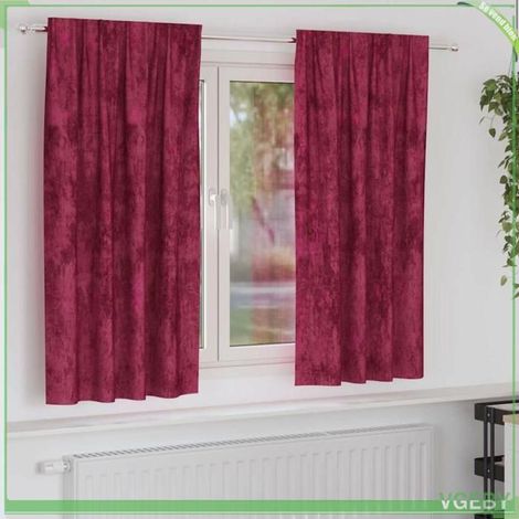 Rideaux en velours - FAF EISY - 4107679 - Rouge bordeaux - 175 x 140 cm - Occultant (1/5)
