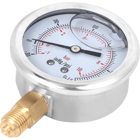 Manomètre à vide radial à bain d'huile TS PGGZ604-10bar 1/4BSP Y60 (1/5)