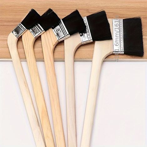 Ensemble de 5 pinceaux multifonctionnels à long manche, adaptés à la peinture et au nettoyage, pinceaux à manche en bois (1/5)