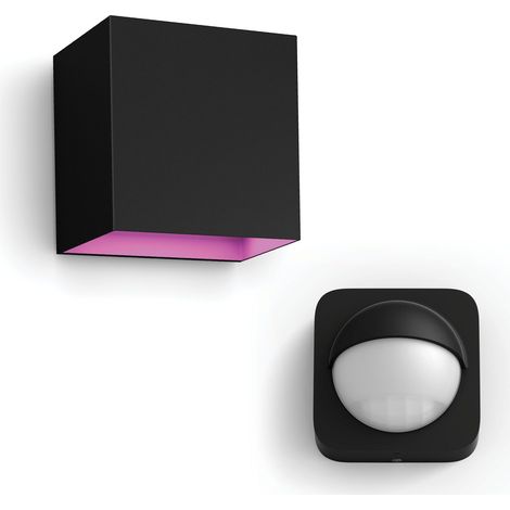 Philips Hue Resonate Applique da parete da esterno Down (Nero) Luce Bianco e colorata - Incl. Sensore di movimento da esterno - White and Color Ambiance (1/5)