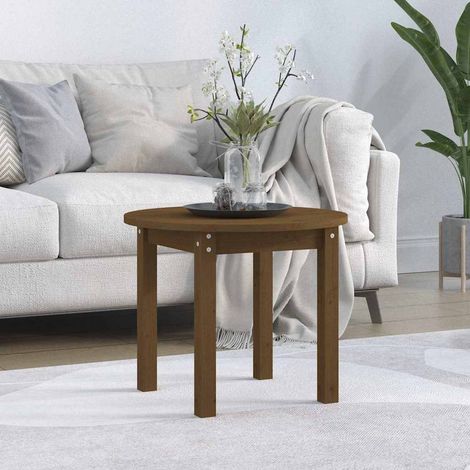vidaXL Table basse Marron miel Ø 55x45 cm Bois massif de pin (1/5)