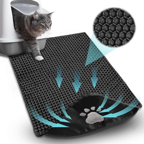 Cat Mat and Litter Mat, Double-Layer Non-Slip Honeycomb Design, Waterproof and Urine, EVA 88 x 60 cm (1/5)
