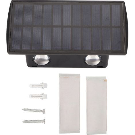 Ortviai Applique murale solaire 4 LED IP67 pour extérieur – Éclairage jardin, terrasse et escalier, lumière chaude