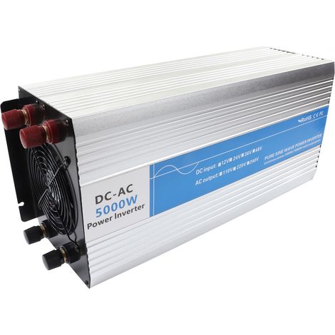 5000-W-Sinus-Wechselrichter, 2 AC-Steckdosen, LED-Digitalanzeige, Kfz-Wechselrichter, 5 V, 2,1 A, USB, 10 kW Spitzenleistung, AC 220 V Eingang, DC 12 V (1/5)