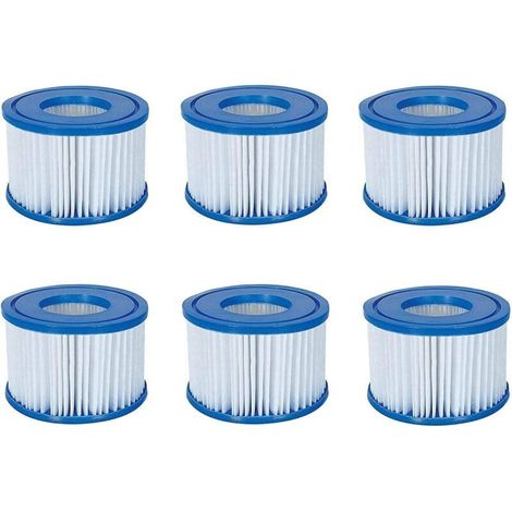 Lot de 6 cartouches filtrantes pour jacuzzi Bestway, Lay-Z-Spa, Coleman SaluSpa 90352E 58323 (1/5)