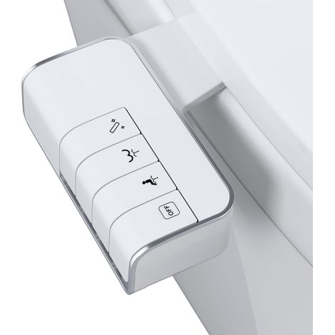 Push-Button Bidet siège de toilette avec double buse non électrique, pression d'eau réglable, auto-nettoyage, attachement de bidet d'eau froide pour toilettes, installation facile-Argent (1/5)