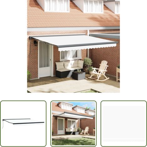 Store rétractable - Auvent Blanc 400 × 300 cm Polyester et Aluminium (1/5)