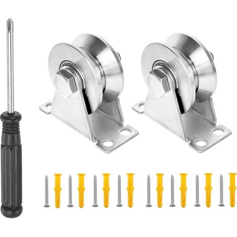 2 x 32mm 304 Stainless Steel Fitness Pulley Pulleys with 2 ball bearings, V-shaped for 10mm ropes, load capacity 250 kg (1/5)
