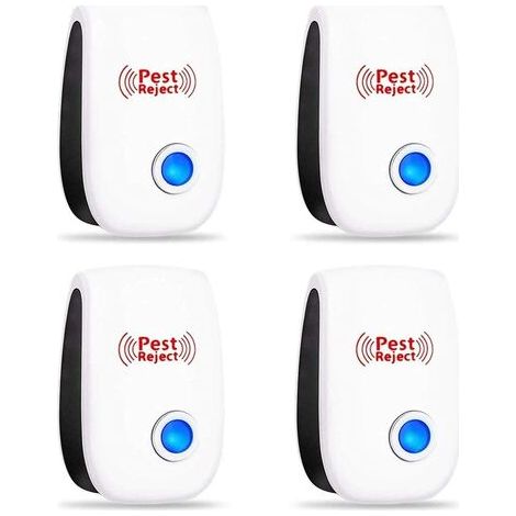 Répulsif Ultrason Anti-Rongeurs Insectes,Repulsif Moustique,Repulsif Anti Mouches Electrique Appareil Répulsif Souris Interieur,Moustique,Cafard,Fourmi,Araignée,100% Inoffensif (4 Paquets) (1/5)