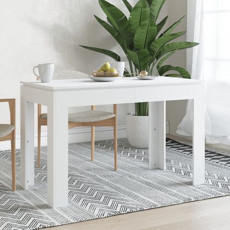 vidaXL Tavolo da Pranzo Bianco 120x60x76 cm in Legno Multistrato (1/8)