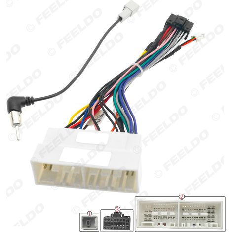 Compatible avec les systèmes Kia/Hyundai 16P (2016-2022) : câble de mise à niveau bas de gamme, câble d'alimentation pour système de navigation Android, système audio, câble arrière pour grand écran.