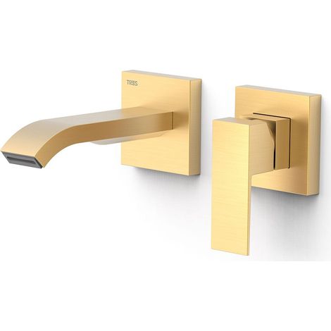 TRES 00630023OM CUADRO Pieza Vista para Cuerpo Empotrado De Lavabo Color Oro Mate 24K - ref: 00630023OM