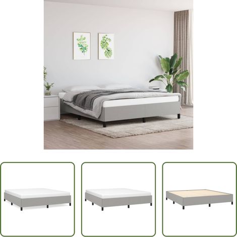 Sommeil - Cadre de lit sans matelas gris clair 180x200 cm tissu (1/5)