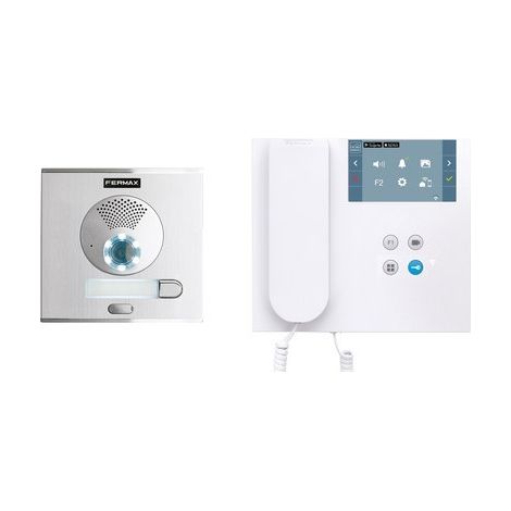 FERMAX 94411 Kit panneau vidéo CITY et moniteur VEO WIFI DUOX PLUS 1L avec 4.3 en plastique ABS résistant aux chocs (1/2)
