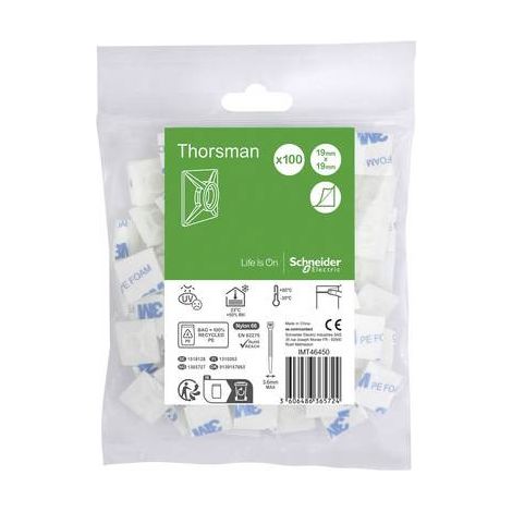 BASE AUTO-ADHÉSIVE POUR SERRE-CÂBLES MAX. 3,6MM LARGEUR VPE : 100 PIÈCES CLAIRES SCHNEIDER ELECTRIC CONTENU: 100 PC(S)