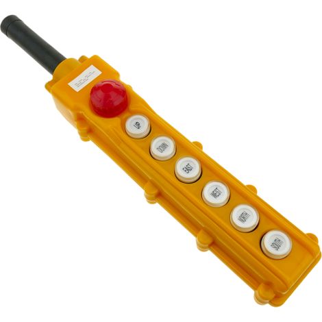 BeMatik - Boîte de commande avec 2+2+2 boutons poussoirs momentanés et arrêt d'urgence série COB (1/5)