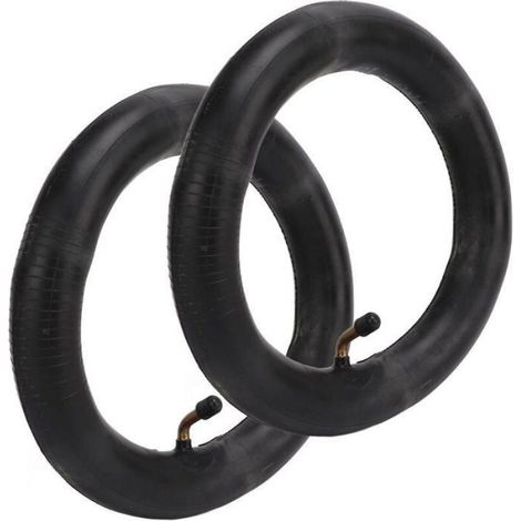 Lot de 2 Chambres Air 10 x 2125 Caoutchouc Butyle avec Tige de Valve Coude (1/4)
