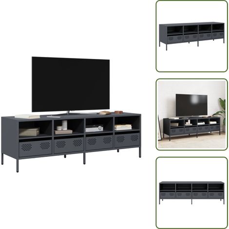 TV-Schrank Anthrazit 135x39x43,5 cm Kaltgewalzter Stahl - TV-Schrank - TV-Schränke - TV-Ständer - TV-Möbel (1/5)