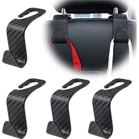 Car headrest hooks, universal car seat back hooks, car rear seat headrest support, black (4 pieces) (1/5)