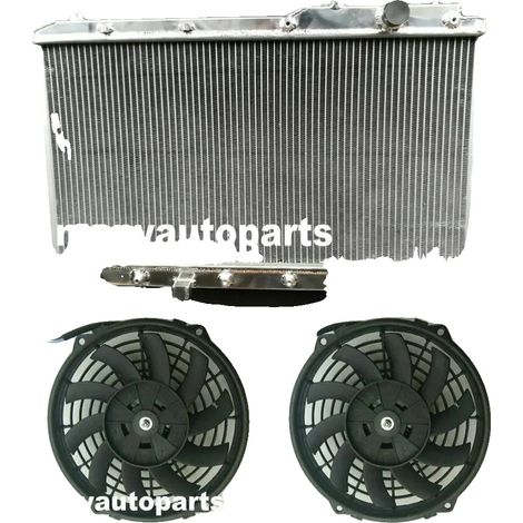 Radiador, construcción de aluminio, capacidad de refrigeración mejorada, radiador con ventiladores. (1/2)