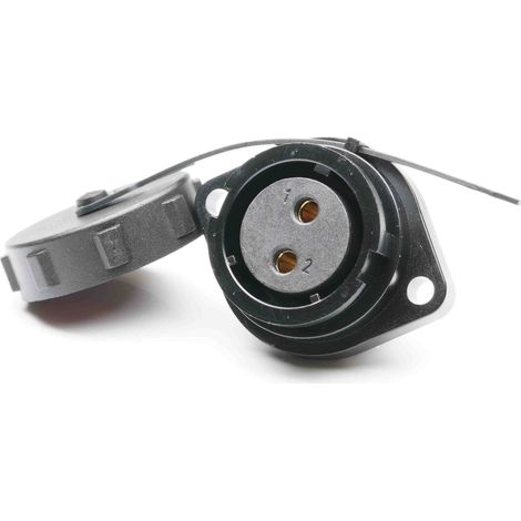 Connecteur circulaire 2 contacts, Montage sur Platine, raccordement A visser ( Prix pour 1 )