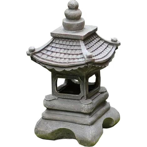 Statue de Jardin Solaire Zen – Lanterne Palais à Énergie Solaire pour Décoration Extérieure, Patio, Jardin et Pelouse (1/5)