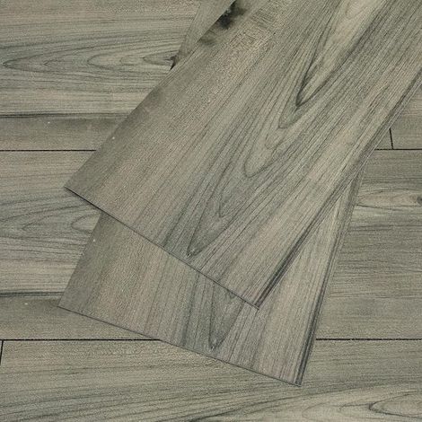 Adhesive PVC Tile Imitation Wood Floor Tiles for Kitchen and Bathroom Vinyl Wood Stickers 0.5 mm 90 cm x 15 cm 36 Pieces (1/5)