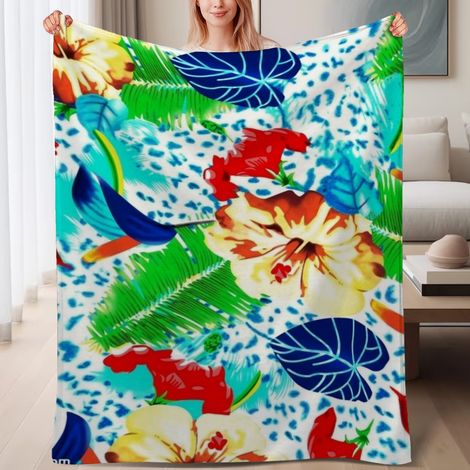 Couverture de lit en polaire, jeté doux et chaud pour le printemps, légère et luxueuse en microfibre de polyester, décoration pour chambre et salon, ajout parfait à la décoration, cadeau adapté pour t (1/4)