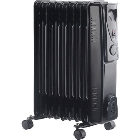240V Oil Filled Radiator 9 Fin 2000W Portable Electric Heater 3 Heat Thermostat (1/5)