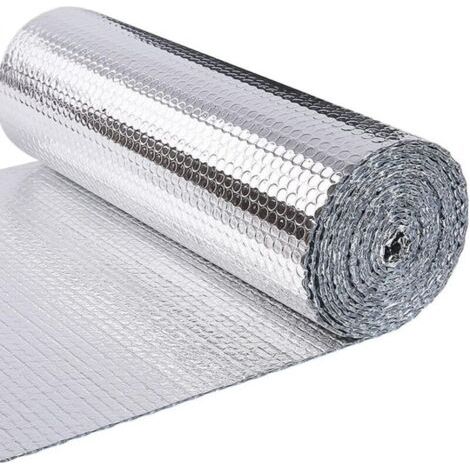 Film isolant thermique double couche en feuille d'aluminium, argenté, 0,6 x 3 m, une pièce, idéal pour les fenêtres et les radiateurs de voiture. (1/5)