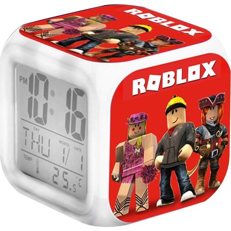Réveil numérique Roblox à 7 couleurs changeantes, veilleuse LED, horloge de chevet, décoration pour la maison, jouet cadeau pour enfants (1/4)