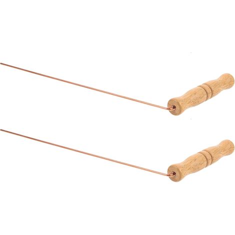 Leichtes und zuverlässiges Wünschelruten-Set (2-teilig) aus reinem Kupfer, Holz und Messing für Geisterjagd und Prospektion