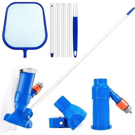 Pool Cleaning Maintenance Kit with Telescopic Pole, Pond Vacuum, Net 3-Piece Pool Cleaning Set Used in Swimming Pools (1/5)