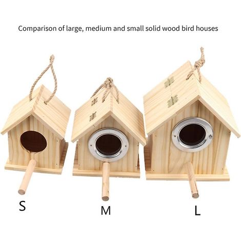 Nichoir, cage à oiseaux, abri pour oiseaux, nichoir mural d'extérieur en bois (1/4)