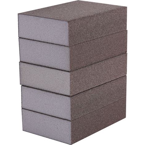 Ortviai Blocs de ponçage éponge pour bois et meubles – Lot de 5, grain fin 240-320, dimensions 7 x 10 x 2,5 cm (1/5)