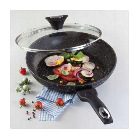 Sartén Tiross Mármol con tapa 26cm TS-1255P, diseño funcional y duradero para una cocina práctica y eficiente. (1/3)
